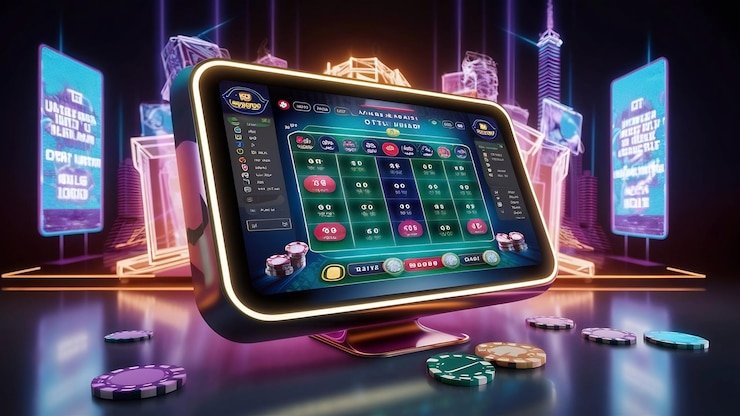Tampilan antarmuka permainan slot di starlinkbet88 dengan tombol putar dan tampilan pembayaran